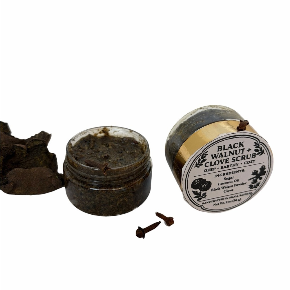 Black Walnut & Clove Sugar Scrub | Deep Exfoliating Body Scrub | Cozy Earthy